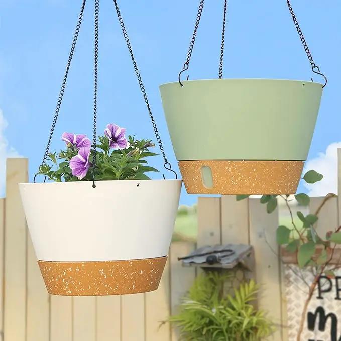 ZMTECH Hanging Planters for Indoor Plants Set of 2 Self Watering Hanging Pots Hanging Baskets Hanging Flower Pots for Outdoor Hanging Plants(10 Inch, White) by GreenHaven Gardens