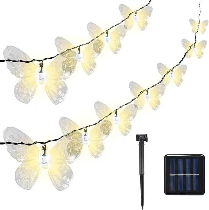 ELUTENG Outdoor String Lights 100 LED 39.4FT Solar Lights Outdoor Waterproof with 8 Lighting Modes Decorative Butterfly Solar Powered Patio Lights for Garden Yard Balcony Porch Wedding Party Decor by GreenHaven Gardens