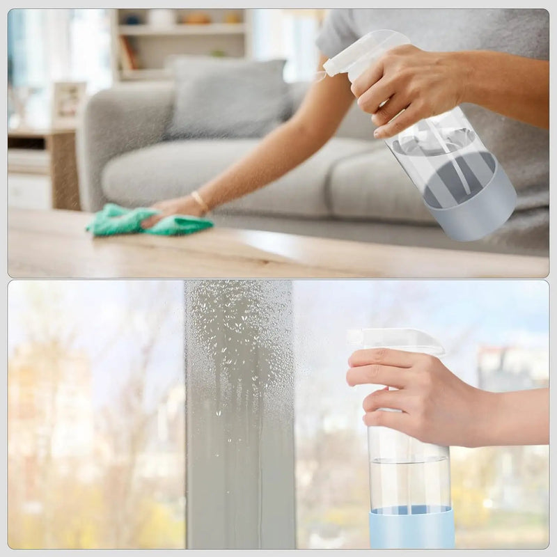 2 Pack Glass Spray Bottles with Silicone Sleeve, 16 oz Empty Refillable Containers with Adjustable Spray Nozzles, Spray Bottles for Hair, Cleaning Solutions and Plants Blue&Grey by GreenHaven Gardens