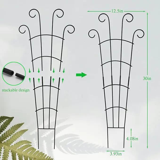 30 Inch Plant Trellis Indoor for Potted Plants 3 Pack Indoor Plant Trellis for Climbing Plants Stackable Houseplant Trellis Metal Garden Pot Trellis for Vine Ivy Support(30inch Black) by GreenHaven Gardens