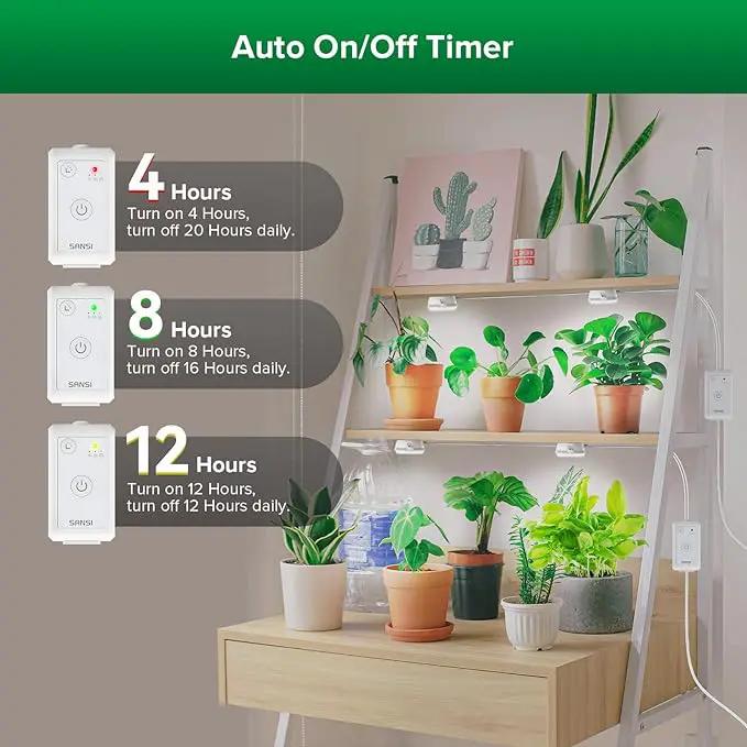SANSI Puck Grow Light, LED Plant Light for Indoor Plants Full Spectrum Grow Lamp 10W (150 Watt Equiv), Small Hanging Plant Lamp with Timer Auto On Off 4 8 12 Hrs, 4-Level Dimmable for Plant Shelf by GreenHaven Gardens