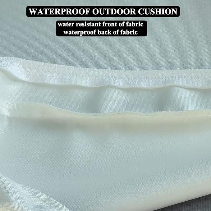 Patio Chair Cushions Set of 2 Non Slip Bottom Chair Pad with Ties Waterproof Square Outdoor Seat Cushion Replacement for Garden Swing Furniture 22x22 Inch, White by GreenHaven Gardens