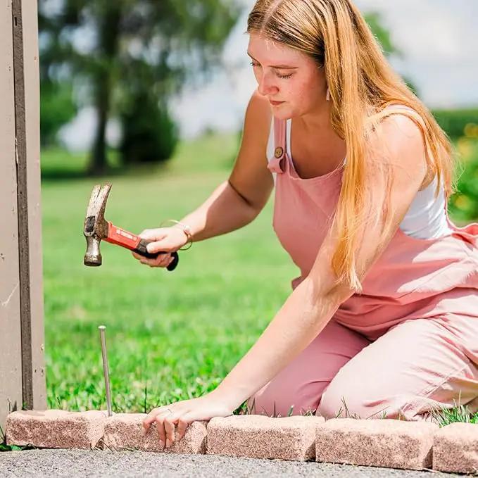 Beuta Landscape Edging | Garden Edging Border | Faux Stone Bricks for Lawn edging, Flower beds, Pathways & Yard Edging– 10 Packs | Each Section Has 6 Bricks 48"L x 4"W x 2.25"H | 30 Spikes |Sandstone by GreenHaven Gardens