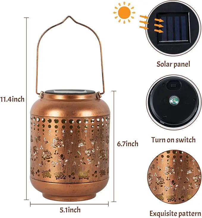 Solar Lanterns Outdoor, Waterproof Hanging Solar Lantern Garden Decor, Solar Lights for Backyard Porch Patio Table Yard Balcony Lawn Pathway, Rose Gifts for Women Grandma Mom by GreenHaven Gardens