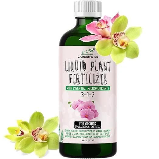 Liquid Orchid Fertilizer Concentrate 3-1-2 with Micronutrients Orchid Care Made Easy (16 OZ) by GreenHaven Gardens