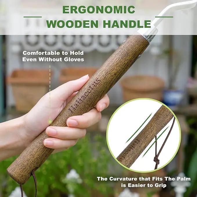 Haliaeetus Gardening Sickle Hoe, Japanese Bent Angle Weeding Sickle, Stainless Steel Weed Hoe Scraper by GreenHaven Gardens