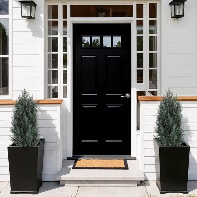 THE BLOOM TIMES 3ft Topiary Trees Artificial Outdoor 2 Pack – UV Resistant Faux Cedar Pine Cypress Bushes and Shrubs, Fake Potted Plants for Front Porch Outside Planter Patio Decor, Set of 2 (3 Foot) by GreenHaven Gardens