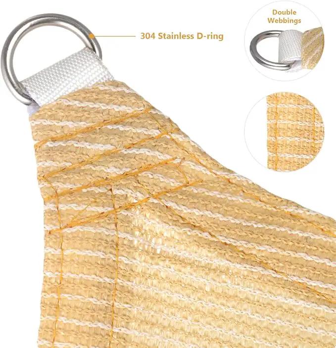 Eden's Decor Straight Flat-Edged Sun Shade Sail Rectangular 7' x 11' Beige UV-Blocking Outdoor Canopy Fabric Cloth Awning for Pergola Patio Garden Backyard Custom Size by GreenHaven Gardens