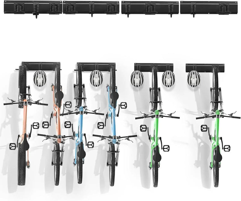 VEVOR Bike Storage Rack, 6 Bike Racks and 5 Helmets Hooks, Wall Mount Bike Storage Hanger, Home & Garage Organizer, Customizable for Various Bike Sizes, Adjustable Holder, Holds Up to 300 lbs, 64-inch by GreenHaven Gardens