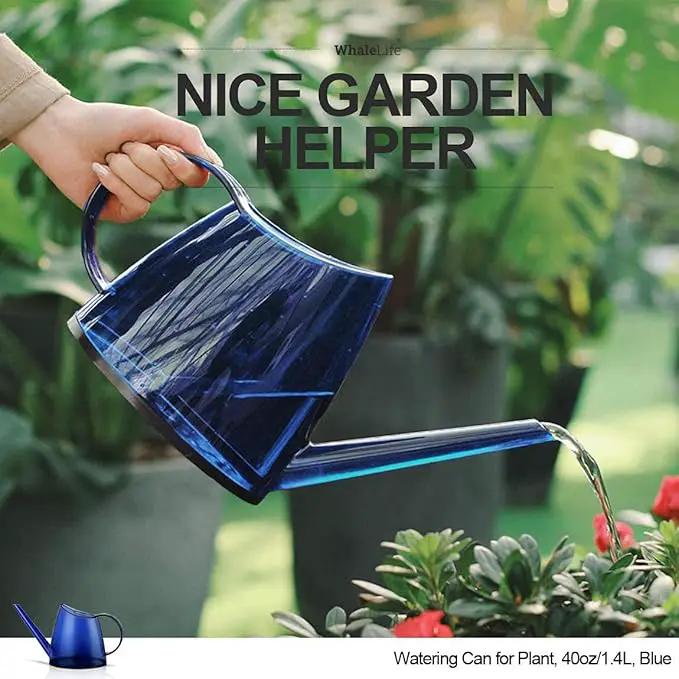 WhaleLife Indoor Watering Can for House Bonsai Plants (1.4L, Blue) by GreenHaven Gardens