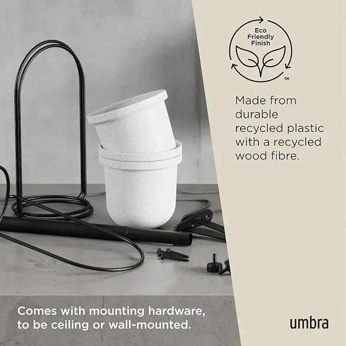 Umbra Triflora Hanging Planter for Window, Indoor Herb Garden, Set of 3, White/Black by GreenHaven Gardens