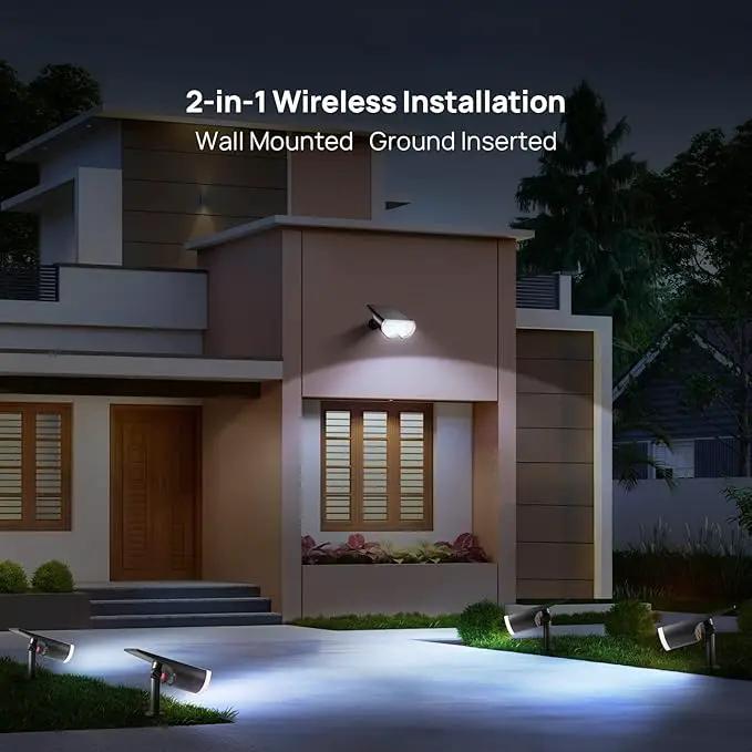 Consciot 16 LEDs IP67 Waterproof Outdoor Solar Spot Lights, Auto On/Off Adjustable for Garden Yard Pathway, 2-in-1 Wall Lights (Cool White, 2 Pack) by GreenHaven Gardens