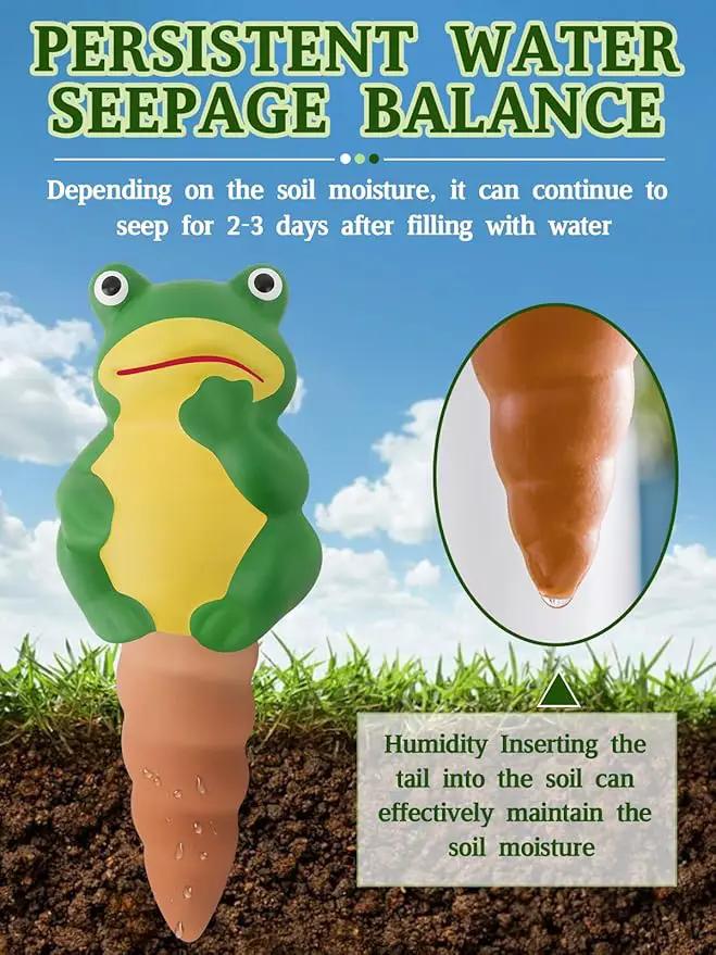 4Pcs Plant Watering Globes, Kalolary Frog Shape Self Watering Spikes Terracotta Drip Water Stakes Irrigation Watering Bulbs for Pot, Indoor, Outdoor, Vacation（Frog B） by GreenHaven Gardens