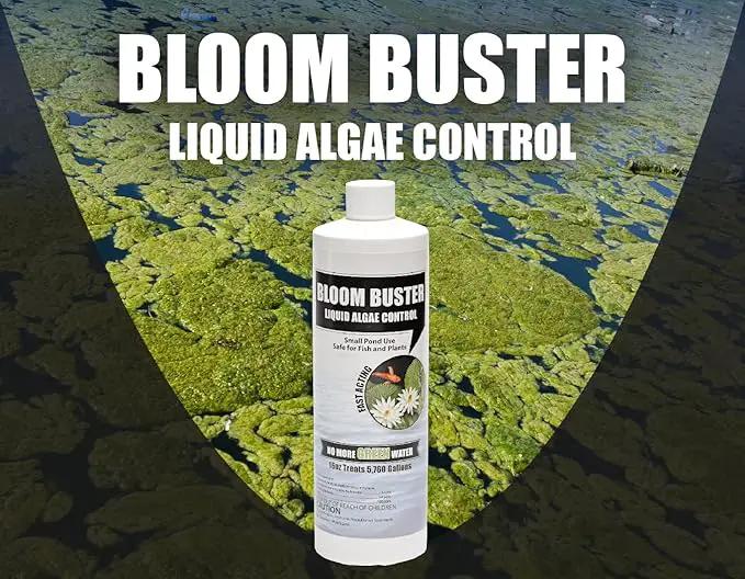 Bloom Buster Pond Algae Control - 16oz - Fast Acting Algaecide, Use in Fountains & Outdoor Ponds Containing Koi & Other Fish - EPA Registered by GreenHaven Gardens