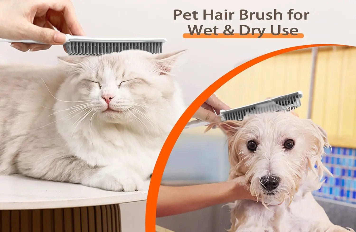 JEHONN Rubber Broom Carpet Rake for Pet Hair Remover, Fur Removal with Squeegee, Portable Detailing Brush Brush, 52.8 Inches Telescopic Long Handle for Fluff Carpet by GreenHaven Gardens