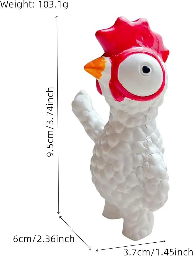 Jxueych Rebellious Chicken Figurine, Miniature Chicken Standing 3.7 Inch, Adorable Mini Chicken for Enthusiasts and Quirky Decor Lovers by GreenHaven Gardens