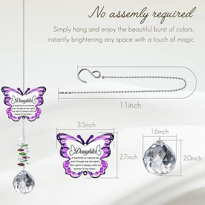 Sympathy Gifts for Loss of Daughter, Daughter Memorial Crystal Suncatcher Butterfly Rainbow Maker, Memorial Gifts for Loss of Daughter, in Memory of Daughter, Bereavement Gifts for Loss of Daughter by GreenHaven Gardens