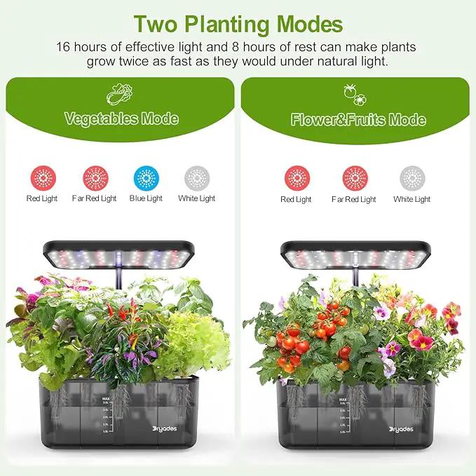 Hydroponics Growing System Indoor Garden, 8 Pods Indoor Herb Garden Kit Countertop with LED Grow Light Quiet Smart Water Pump for Home Kitchen Office, Gift Ideas for Women Men by GreenHaven Gardens