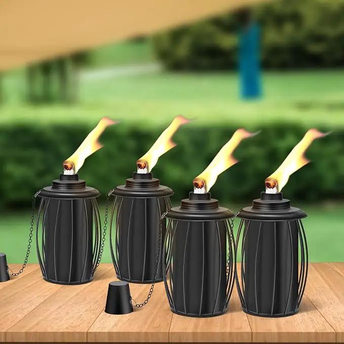 6-Pack Upgraded Torch Canisters,16oz Replacement Torch Refillable Canisters with Wicks,Caps, Outdoor Citronella Fuel Torch Canister for Luau Party, DIY Garden Decor. by GreenHaven Gardens