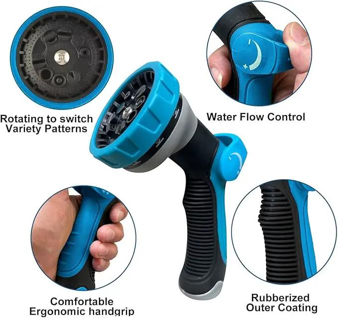 150Ft Non-Expandable Garden Hose, Flexible Water Hose with 10-Pattern Spray Nozzle, Lightweight Hose Pipe, Kink-Free, Leak-Proof, 3/4" Solid Metal Fittings by GreenHaven Gardens