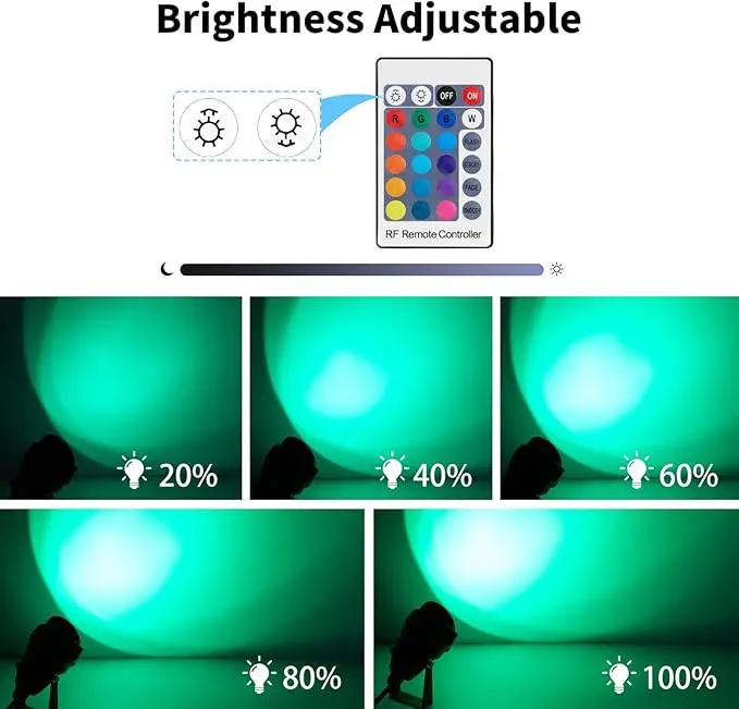 1500LM LED High Brightness Outdoor Landscape Lighting 15W RGBCW Color Changing Landscape Lights Remote Control Spot-Lights with Plug in IP66 Waterproof Flood Light for Garden - 4 Pack by GreenHaven Gardens