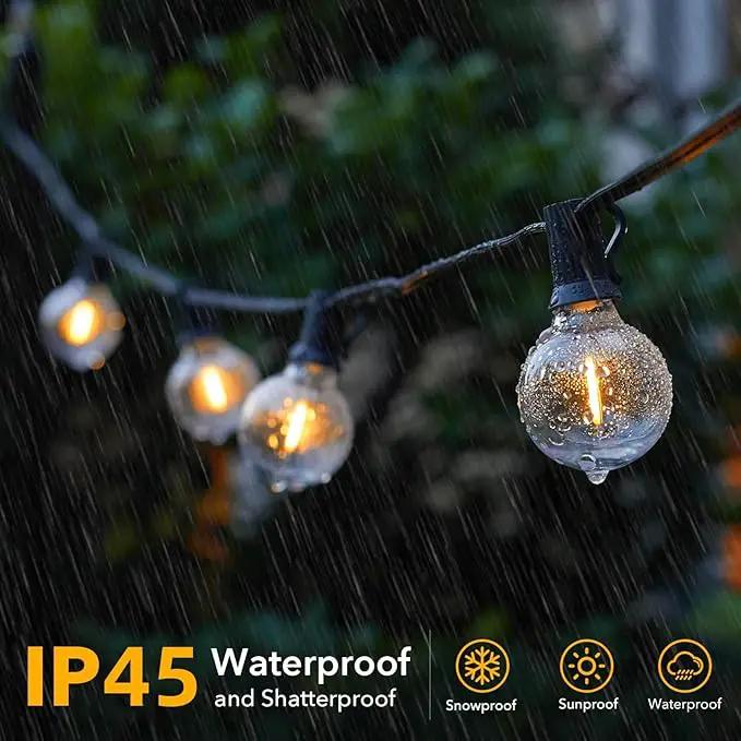 Brightown G40 Solar Replacement Bulbs, E12/C7 Candelabra Screw Base, 3V, 0.15W, 1.5 Inch Shatterproof Globe LED Bulbs Only for Solar Outdoor String Lights, 2700K, Dimmable, Warm White, 25 Pack by GreenHaven Gardens