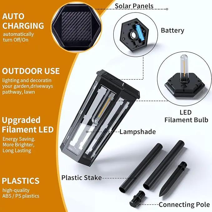 KINKAI Solar Pathway Lights Outdoor - 6 Pack Solar Garden Lights Driveway Light Landscape Lighting for Outside Walkway Patio Sidewalk Yard (Warm Light) by GreenHaven Gardens