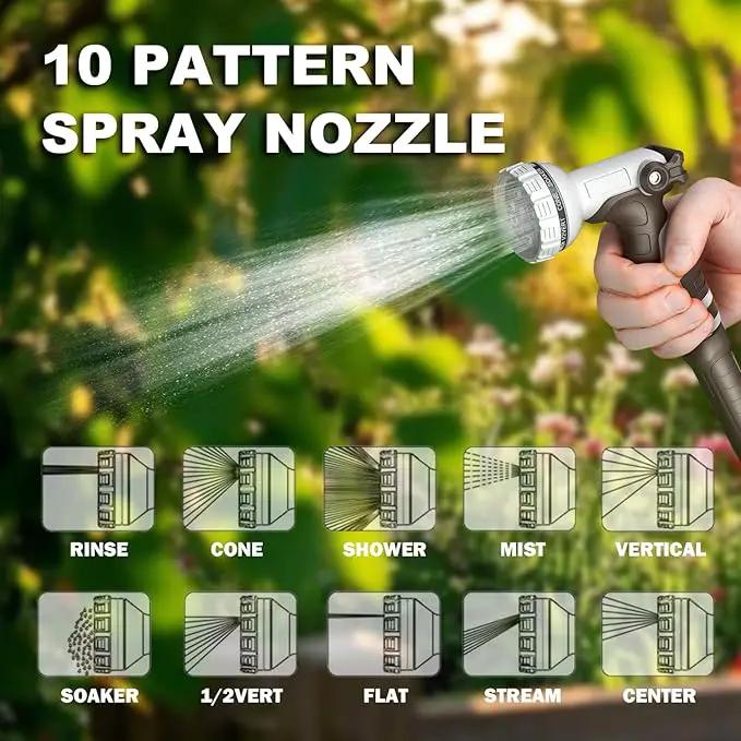 Retractable Garden Hose Reel, 5/8 in 100+6 ft, Heavy Duty Wall Mounted Water Hose Reel, Spring Power Automatic Rewind, Any Length Lock, 180° Swivel Bracket, 10 Pattern Spray Nozzle by GreenHaven Gardens