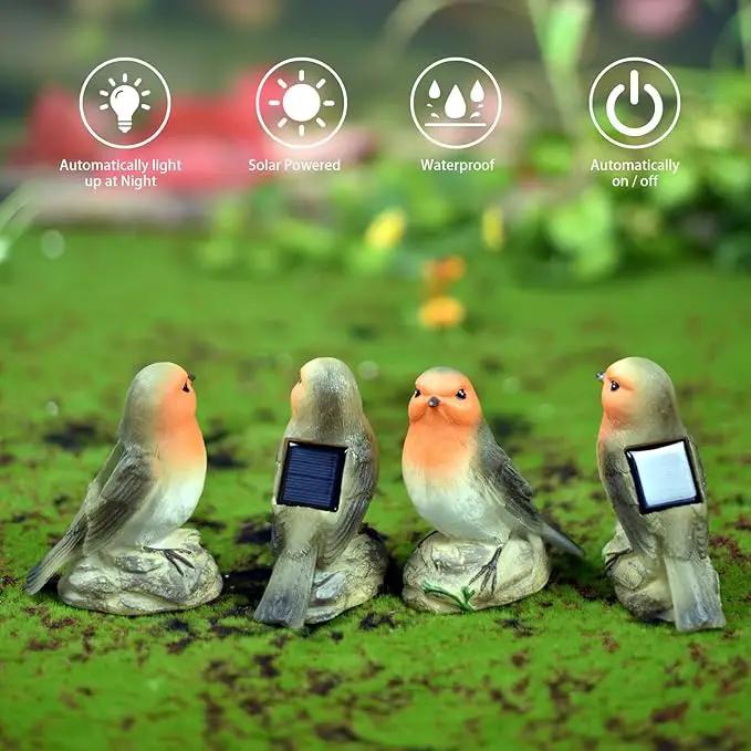 Solar Garden Outdoor Statues Bird Lights, Cute Birds Garden Decor for Outside, Christmas Birthday Gifts for Women Men or Daughter, Unique Housewarming Gifts and Yard Decoration by GreenHaven Gardens
