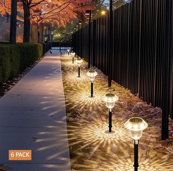 SOLPEX Solar Pathway Lights Garden Decor for Yard, Garden Lights Solar Powered Waterproof Landscape Lighting, Solar Outdoor Lights Porch Decor for Path Walkway Driveway (6 Pack Warm White) by GreenHaven Gardens