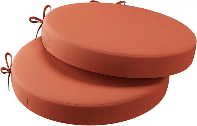 AAAAAcessories Outdoor Seat Cushions for Chairs, Waterproof, Fade-Resistant Patio Furniture Replacement Cushions, 15" x 15" x 2", Set of 2, Rust by GreenHaven Gardens
