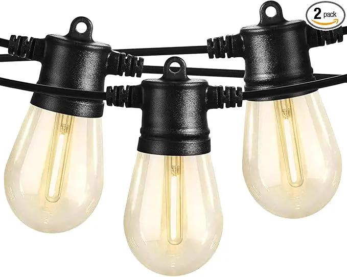 SUNTHIN Outdoor String Lights, 2 Pack 96FT Patio Lights with LED Shatterproof Bulbs, Hanging for Outside, Garden, Backyard, Deck, Porch, Fence, Bistro, Pool, Party by GreenHaven Gardens