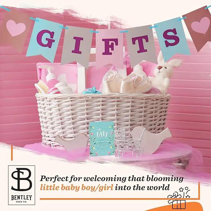 Bentley Oh Baby Wildflower Seed Packets, 25 Non-GMO Pre-Filled Favors for Baby Shower Guests, Wild Flower Party Gifts for Boys or Girls by GreenHaven Gardens