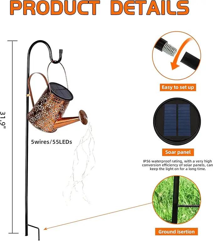 Otdair Solar Watering Can with Lights, Outdoor Garden Decor Waterproof Solar Garden Lights for Outdoor Pathway Yard Lawn Patio Party Decorations Gifts for Mom Grandma Birthday by GreenHaven Gardens