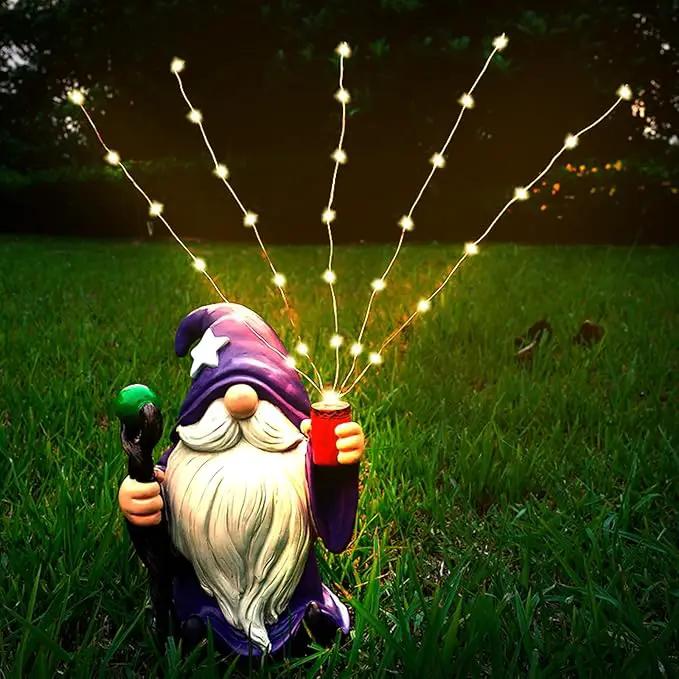Resin Gnome Statue Outdoor Decor Waterproof Firework Solar LED Lights Gnomes Garden Sculpture Decorations for Outside Lawn Patio Yard Ornament Gifts (Gnome) by GreenHaven Gardens