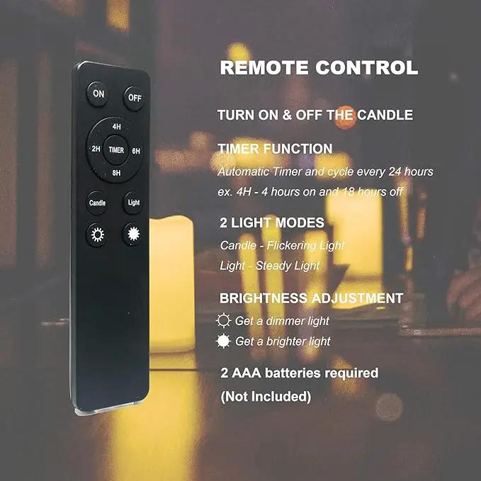 Waterproof Outdoor Flameless Candles with Remote, Set of 2, Large 4” x 8” Battery Operated Electric LED Pillar Candle Set for Home Décor Party Wedding Supplies Garden Christmas Decoration Gift by GreenHaven Gardens