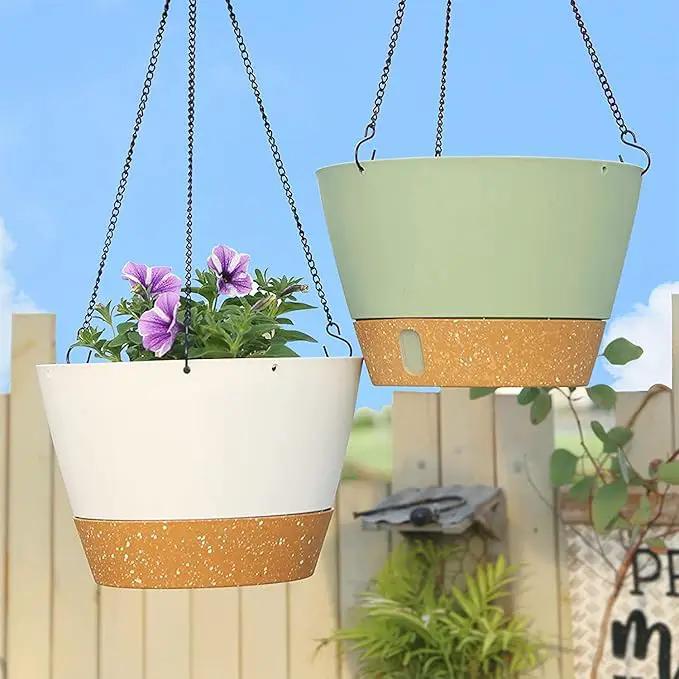 ZMTECH Hanging Planters for Indoor Plants Set of 2 Self Watering Hanging Pots Hanging Baskets Hanging Flower Pots for Outdoor Hanging Plants(8 Inch, White) by GreenHaven Gardens