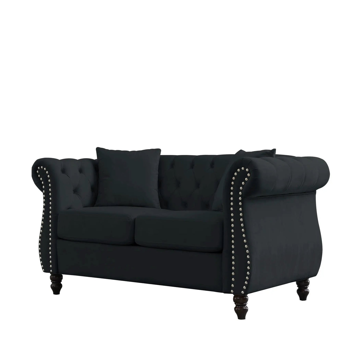 Chesterfield Sofa With Rolled Arms And Nailhead Trim by HouseOfZazla