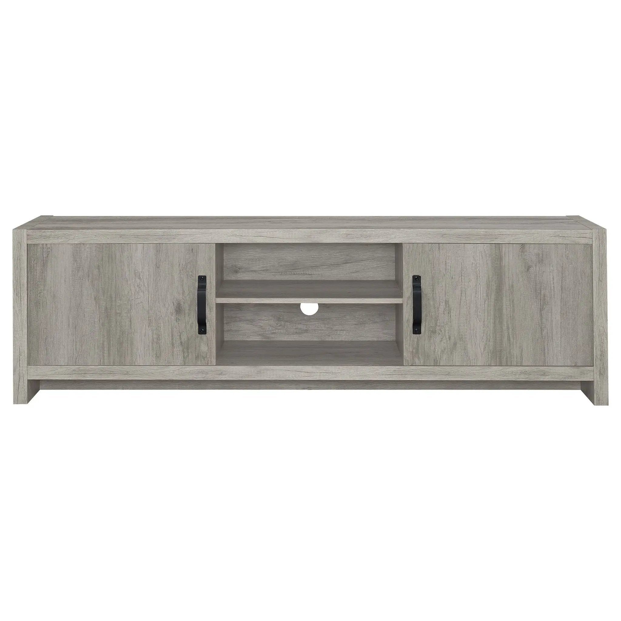 Burke 2-door Engineered Wood 71-inch TV Stand Grey Driftwood by Unique Piece Furniture