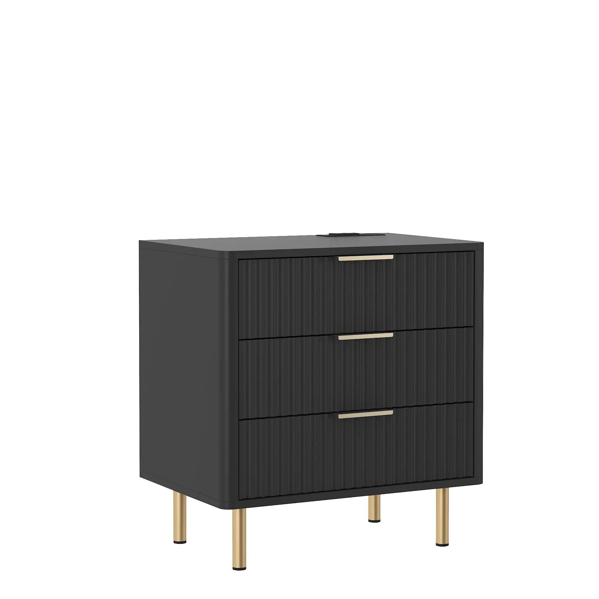 Nightstand with Charging Station and Night Light by HouseOfZazla