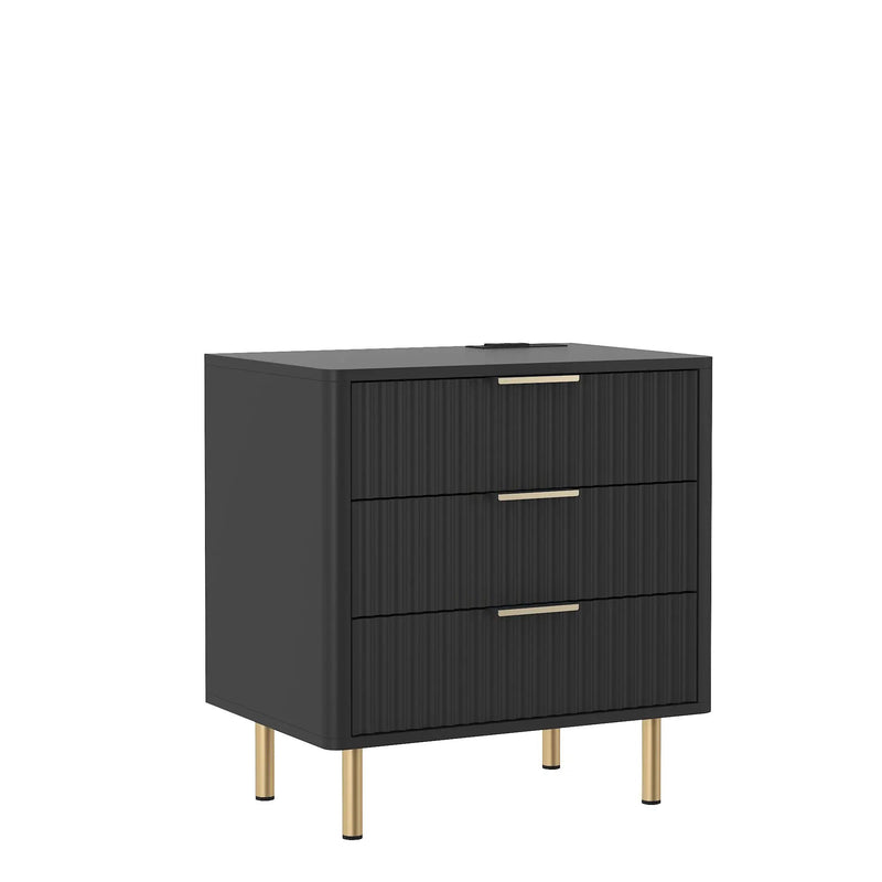 Nightstand with Charging Station and Night Light by HouseOfZazla