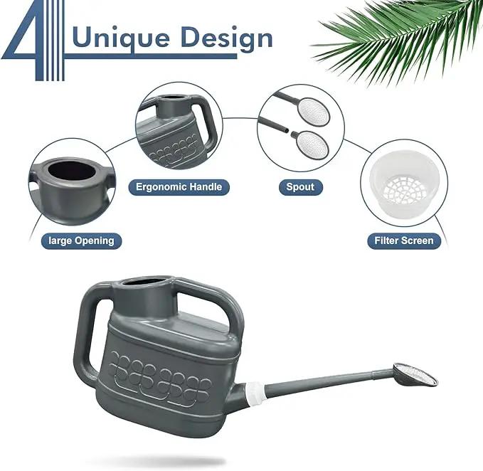 2 Gallon Watering Can for Outdoor Plants, Plant Watering Can with Removable Long Spout and Stainless Steel Sprinkler Head, Large Water Can for Garden Flowers Vegetables by GreenHaven Gardens