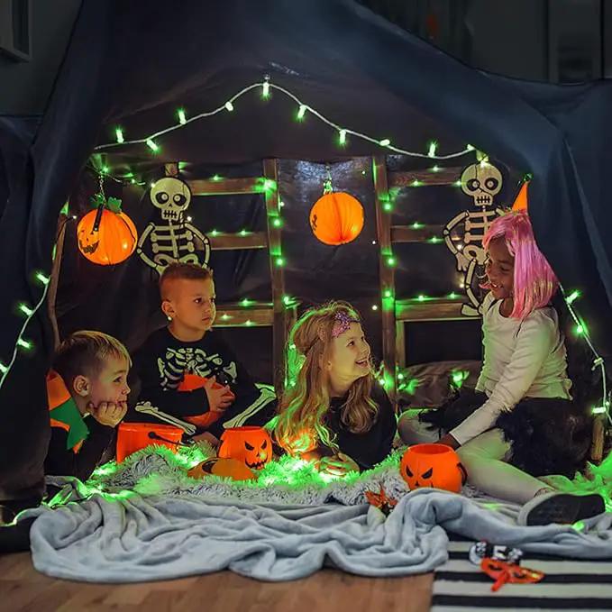 JMEXSUSS Connectable 100 LED Green Halloween Lights, 8 Modes Plug-in Green Christmas Lights Indoor, 33ft Clear Wire Twinkle String Light Outdoor for Halloween Christmas Tree Xmas Decor by GreenHaven Gardens