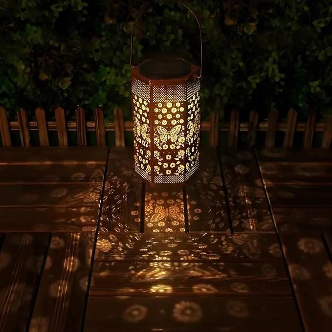 2 Pack Butterfly Solar Lanterns Garden Decor - Birthday Gifts for Women Mom Grandma, Butterflies Solar Lantern Outdoor Waterproof Hanging Solar Lights Outside for Yard, Patio, Lawn, Yard by GreenHaven Gardens