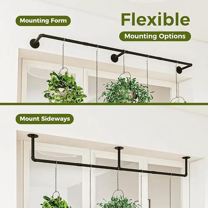 Bamworld Plant Hanger Indoor 70in Hanging Planters Rod Hanging Plant Holder for Window Plant Shelves Metal Rod，Pots Not Included by GreenHaven Gardens