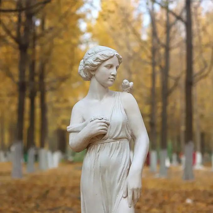 Outdoor Garden Statue Nymph Sculpture Goddess of Greek Mythology Roman Style Outdoor Patio Yard Lawn Porch Decor 32 Inch Ivory by GreenHaven Gardens