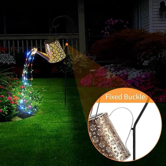 2 Pack Solar Watering Can Lights with Shepherd Hook, 8 Multi-Color Changing Modes, IP65 Waterproof, 60pcs String Lights for Outdoor Garden Pathway Lawn Patio Deck Walkway Courtyard by GreenHaven Gardens