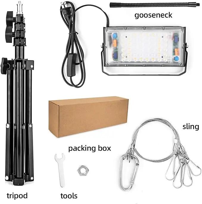 LBW Grow Light with Stand, Full Spectrum 150W LED Floor Plant Light for Indoor Plants, Grow Lamp with On/Off Switch, Adjustable Tripod Stand 15-48 inches by GreenHaven Gardens