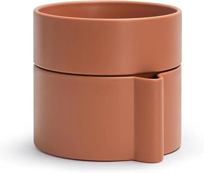 Phoenix Vine 6.5 Inch Self-Watering Planter Pot with Terracotta Insert, Deep Water Reservoir, and Ceramic-Alike BPA-Free Plastic Pot for Plant, Modern Planter for Houseplants, Terracotta, 53-A-S-3 by GreenHaven Gardens