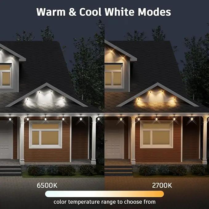 XMCOSY+ Smart Outdoor String Lights - 64ft RGBCWIC Patio Lights with 24 Color Changing Bulbs, LED String Light for Outside Backyard Bistro Party, APP WiFi Control, Work with Alexa, IP65 Waterproof by GreenHaven Gardens